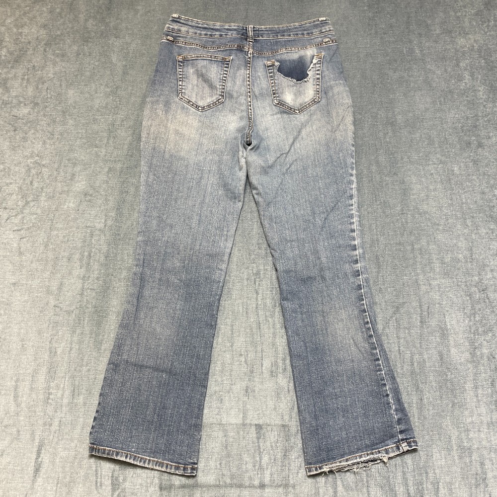 St. John's Bay Jeans Womens 31x27 Blue Denim Stretch Medium Wash Bootcut Leg